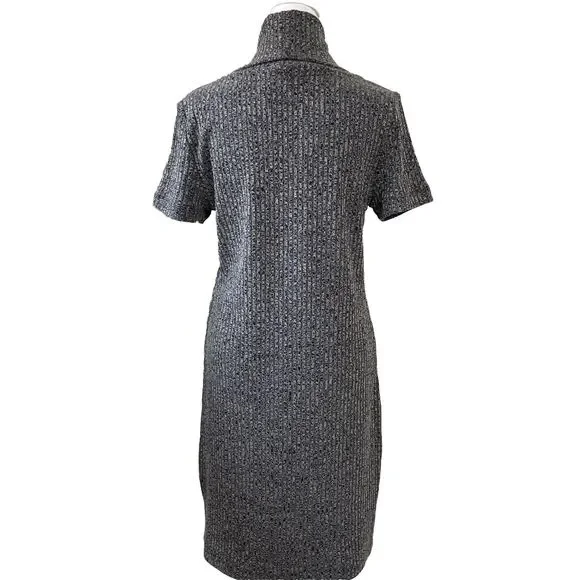 Lark and Ro Sweater Dress Knit Ribbed Short Sleeve Cowl Neck Large New w/o Tag - Picture 3 of 8